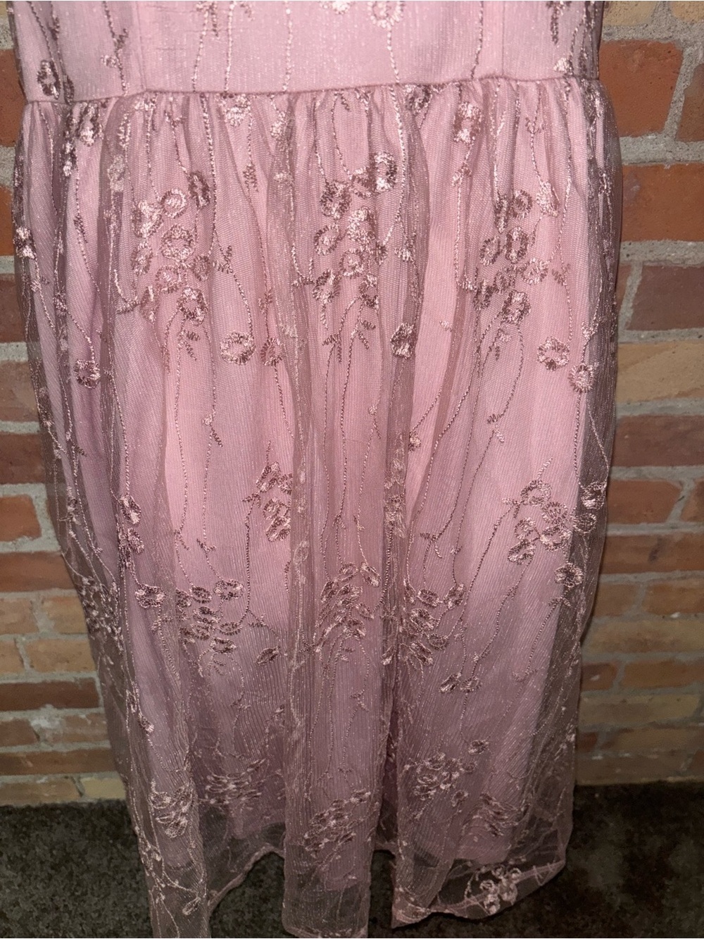JJ’s House Pink Blush Lace Midi Dress Sweetheart Neckline Homecoming Formal New - Picture 5 of 8